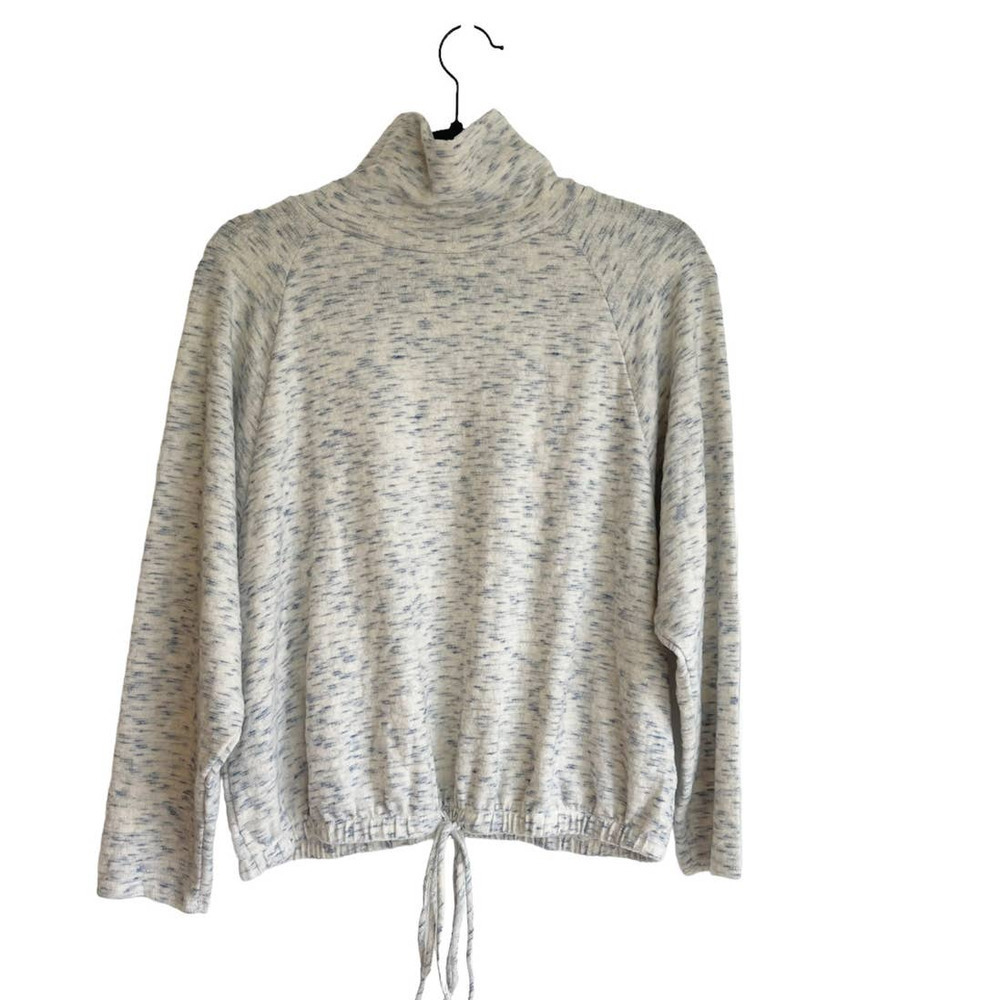 Lush Turtleneck Tie Waist Space Dye  Long Sleeve Knit Top Women's Size Medium